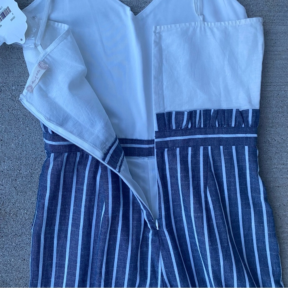 NWT Altar’d State Striped Pant Wide Leg Jumpsuit in Blue & White / Medium - Picture 6 of 12